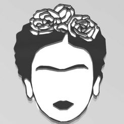 frida.jpg Fichier STL Tampon Frida Kahlo / Tampon Frida Kahlo Silohuette・Plan pour imprimante 3D à télécharger
