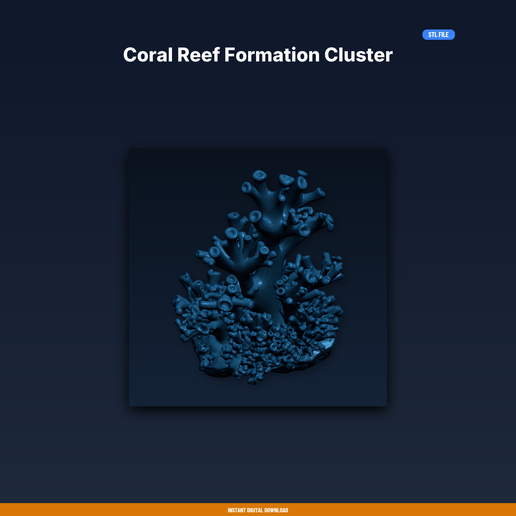 Coral Reef Formation Cluster - 3D Printable STL File