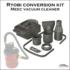 Ryobi-Meec_vacuum_cleaner_conversion_kit_00.jpg STL file Ryobi - Meec vaccum cleaner conversion kit・Model to download and 3D print