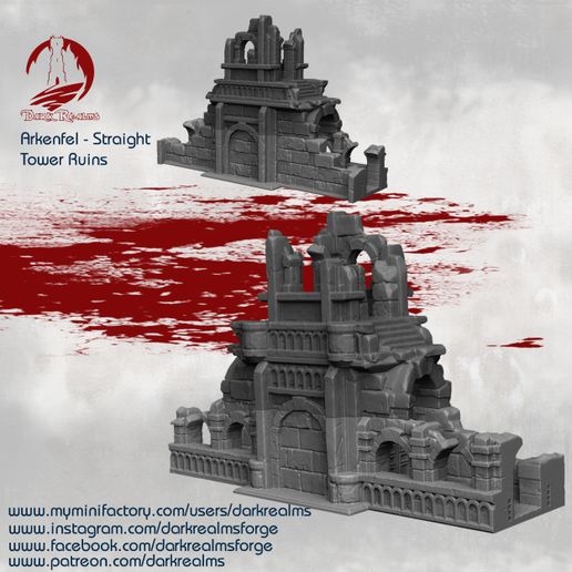 Straight-Tower-Ruins-Release.jpg Archivo 3D Muros de Arkenfel・Modelo para descargar y imprimir en 3D, DarkRealms