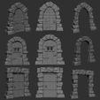 door_pack1.jpg Dungeon door set - 3x closed doors + 3x stone arches