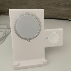 01.jpg Free STL file Apple I Phone and Watch Holder / Mag Safe・3D print design to download