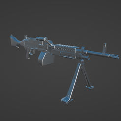 1.png STL-Datei M240 Maschinengewehr・Design für den 3D-Druck zum Herunterladen