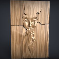 Litso.jpg Free STL file beautiful cnc router file nice lady・3D printable design to download