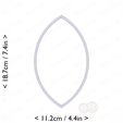almond~7in-cm-inch-top.png Almond Cookie Cutter 7in / 17.8cm