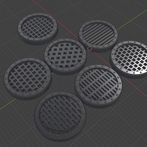 Round porthole pipe outlet grate vent 3D model