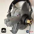 10.png WOLF HEAD WALL MOUNTED - HEADSET HOLDER