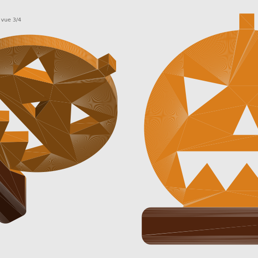 Flat Jack-o'-Lantern Candle Screen - Deep Self-Standing Foot