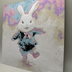 IMG_7052.jpeg Archivo STL Cute Bunny in the Rain - ARTE DE PARED - HUEFORGE - PINTURA DE FILAMENTOS・Modelo para descargar y imprimir en 3D
