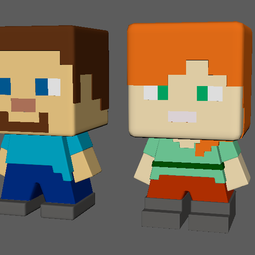 Alex_Steve.png Minecraft Steve and Alex Minifigure