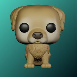 Golden.jpg STL file Golden Retriever Funko Pop・3D print object to download