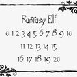 Dark Elf Fantasy Elf Font Picture.jpg Polyset Dice (Sharp Edges) - Fantasy Elf Font - D4, D4 Crystal, D6, D8, D10, D12, D% Vertical, D20