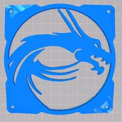 dragon_remix.JPG Free 3D file dragon grill fan 120mm (remix)・3D printable model to download