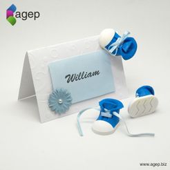 place_card_decoration.jpg Free STL file Place Card Decoration - Baby Shoe・Design to download and 3D print, agepbiz