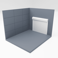 6.png Luxury Side Wall Corner Garage with RollUp Door – 1:64 Scale | STL STEP FBX | 3D Print Files | Digital Download