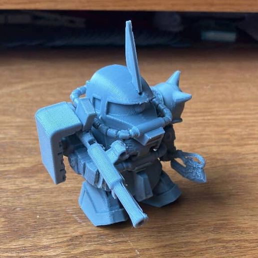 SD BB Char's Zaku II with Bazooka and Heat Hawk Axe