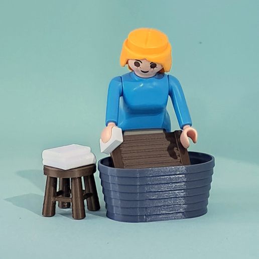 👴 Old West Laundry Kit for Playmobil・ STL File for 3D printing