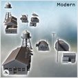 2.jpg Set of five modern buildings with a water tank and a warehouse with a round roof (19) - Modern WW2 WW1 World War Diaroma Wargaming RPG Mini Hobby