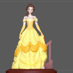 1.jpg STL file BELLE PRINCESS STATUE BEAUTY AND THE BEAST DISNEY ANIME 3D print model・Design to download and 3D print