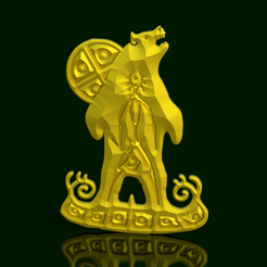 AVI-Bear-Man.png Viking Sculpture - The Bear and the Warrior in a Boat - Strength and Epic Journey