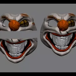 Secuencia_01.webp STL file Twisted Metal Sweet Tooth Mask・3D printing idea to download