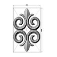 onlay18-02.JPG Floral motif decoration scroll relief 3D print model