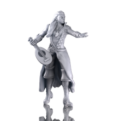 BardFront.png Free STL file "The Seducer" - A flamboyant Bard in 75mm (1:24 scale)・3D print object to download, MiniatureEvolution