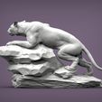 panther-on-stone6.jpg panther on stone 3D print model