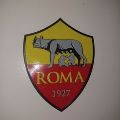 Roma.jpg Archivo STL Escudo de la Roma FC Placa de pared con bocallave atornillable・Idea de impresión 3D para descargar