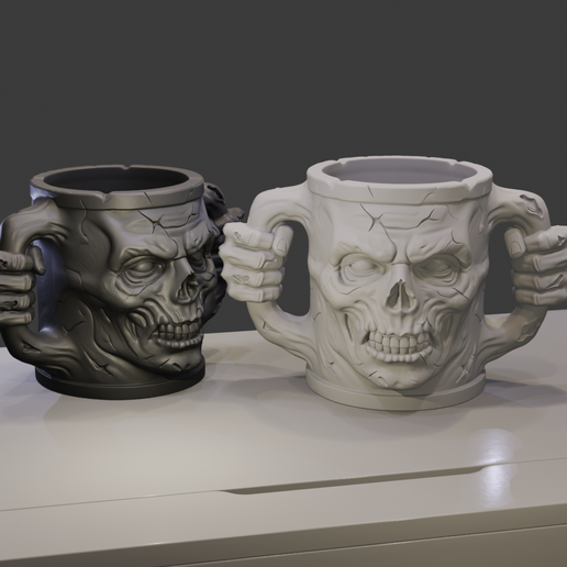 Gothic Zombie Skull Tankard Mug - Horror Halloween Decor