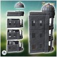 2.jpg High building with round balcony on each floor and large cupola on roof (2) - Medieval Gothic Feudal Old Archaic Saga 28mm 15mm RPG