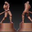 uyuyui.jpg MLB - Baseball player trophy statue destop - 3d Print