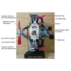 Assy-01.jpg Archivo STL Motor radial, 7 cilindros, Cutaway・Plan imprimible en 3D para descargar