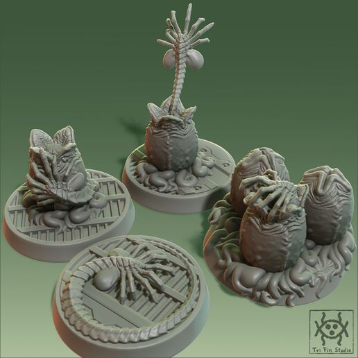 Face hugger and Xenomorph Eggs 3D model