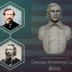 01.jpg STL file General George Armstrong Custer bust sculpture 3D print model・3D print design to download