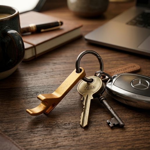 ⚡ Tactical Bottle Opener Keychain – Strong 3D Print & CNC Model (STL/STEP/DXF) 🍺