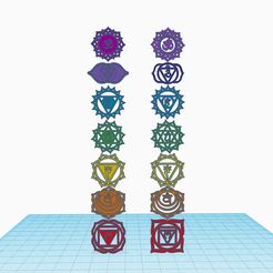 7-chakras-together-model-2.png 3D file Seven chakras PACK, separated symbols, 7 chakras together set・3D printing model to download, Allexxe