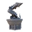 Snake-Fountain-C-Mystic-Pigeon-Gaming-1.jpg Sea Serpent Water Fountains and Statues Fantasy Tabletop Miniatures