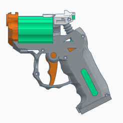Grey-Mint-Green.png Fichier 3D Toy Blaster "Trigger" (semi-automatique, amorcé par la gâchette, double action)・Design pour imprimante 3D à télécharger