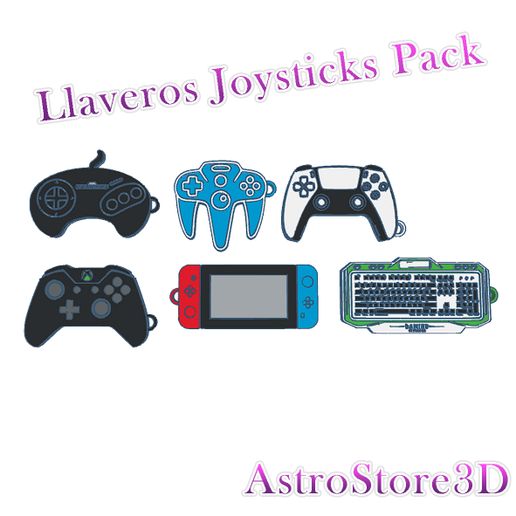 Joystick key chains x4 Switch console and keyboard