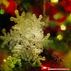 01.jpg STL file Real snowflake - Christmas Tree decoration - size: 128mm・3D printing template to download