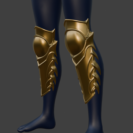 Scorpion Fang Greaves – Fantasy Leg Armor Wearable Cosplay Greaves, Dark Warrior Shin Guards, 3D Print File