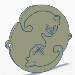 tt.png STL file keychain couple kittens・Template to download and 3D print