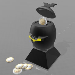 1.png Archivo STL gratis "Huevo de Batman" alcancía・Modelo para descargar y imprimir en 3D