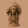1z.png Native American Chief Bust - High Detail 3D Printable Model