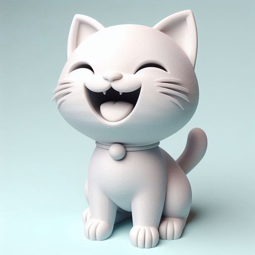 Laughing Cat - 3D Printed Full-Figure Statue 3D model