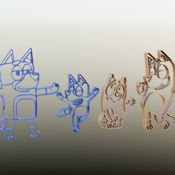 FAM.png Bluey Family Dancing Cookie Cutter