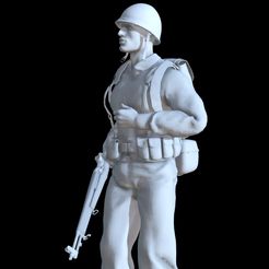 9.jpg STL-Datei Soldat der US-Armee mit Garand m1 herunterladen • 3D-druckbares Objekt, antaress