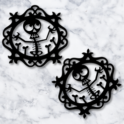 project_20230915_1127533-01.png STL file halloween earrings funny skeleton earrings skull necklace・Model to download and 3D print