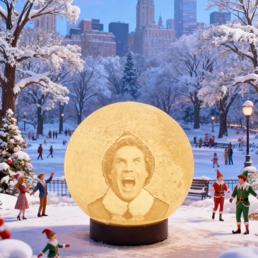 Black-Text,-No-BG-3.jpeg 🎄 Elf Movie Lithophane Globe (3-Image Edition) - STL Globe + STL Base (Licence Commerciale)